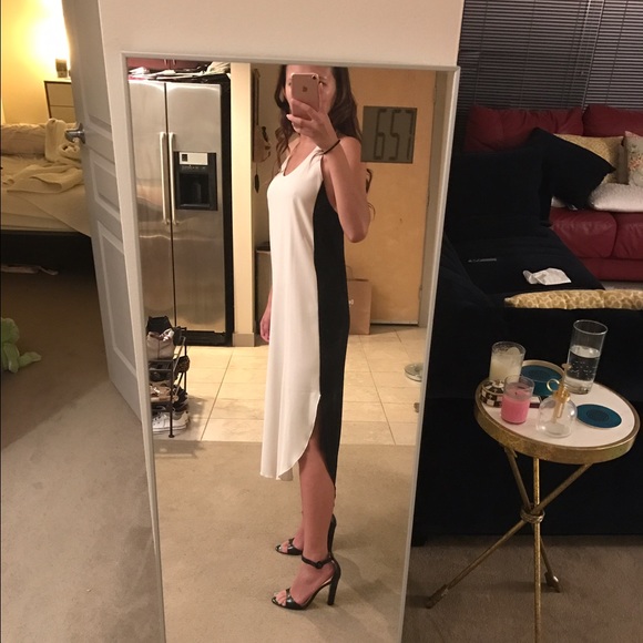 NWOT Aritzia Maxi Dress Black White xxs Wilfred - Picture 5 of 5